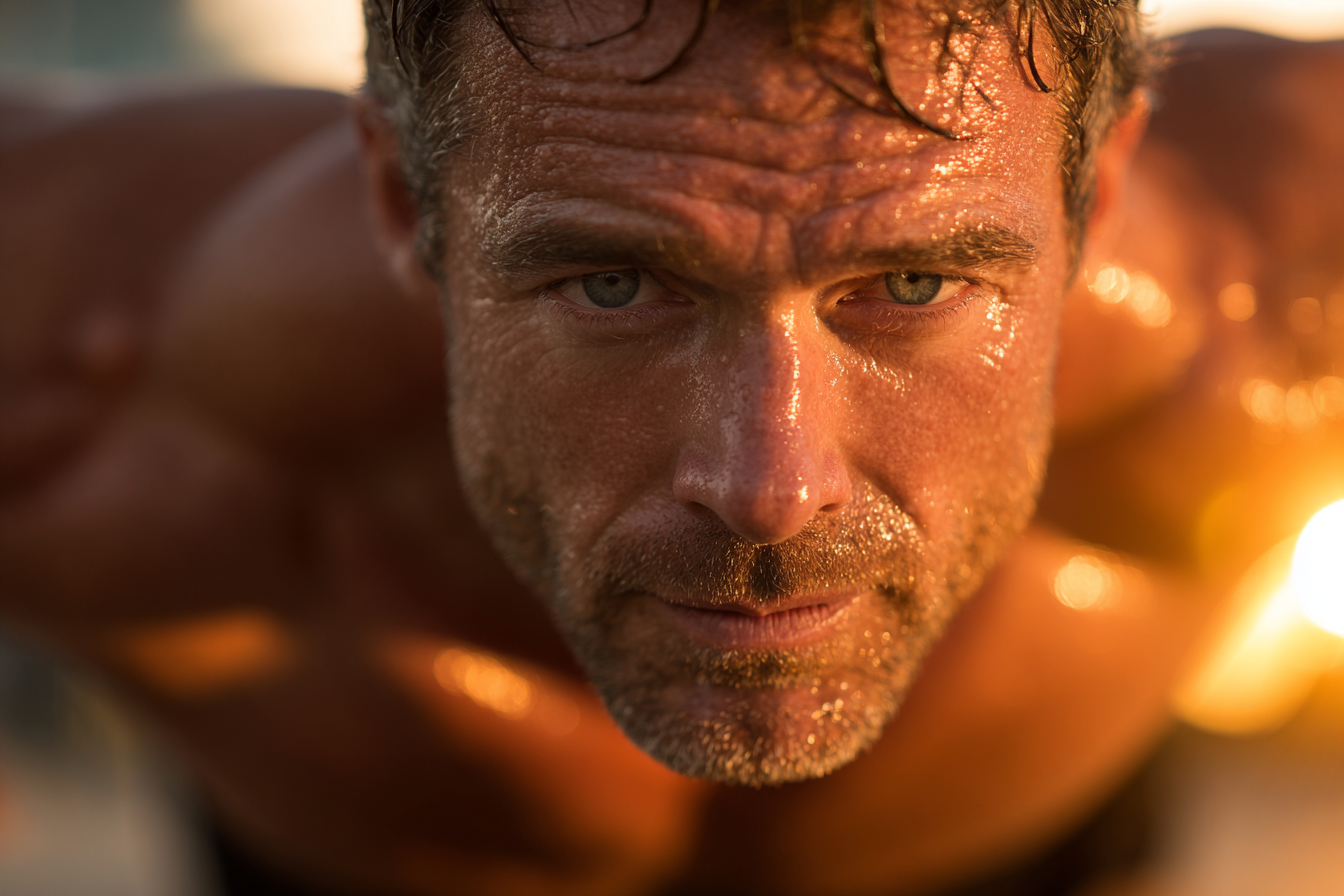 Втомлений чоловік за робочим столом